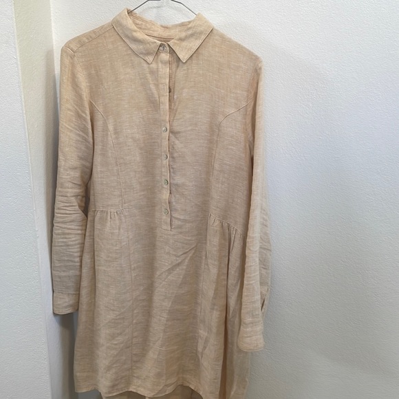 Halston oatmeal linen shirt dress - Picture 8 of 14